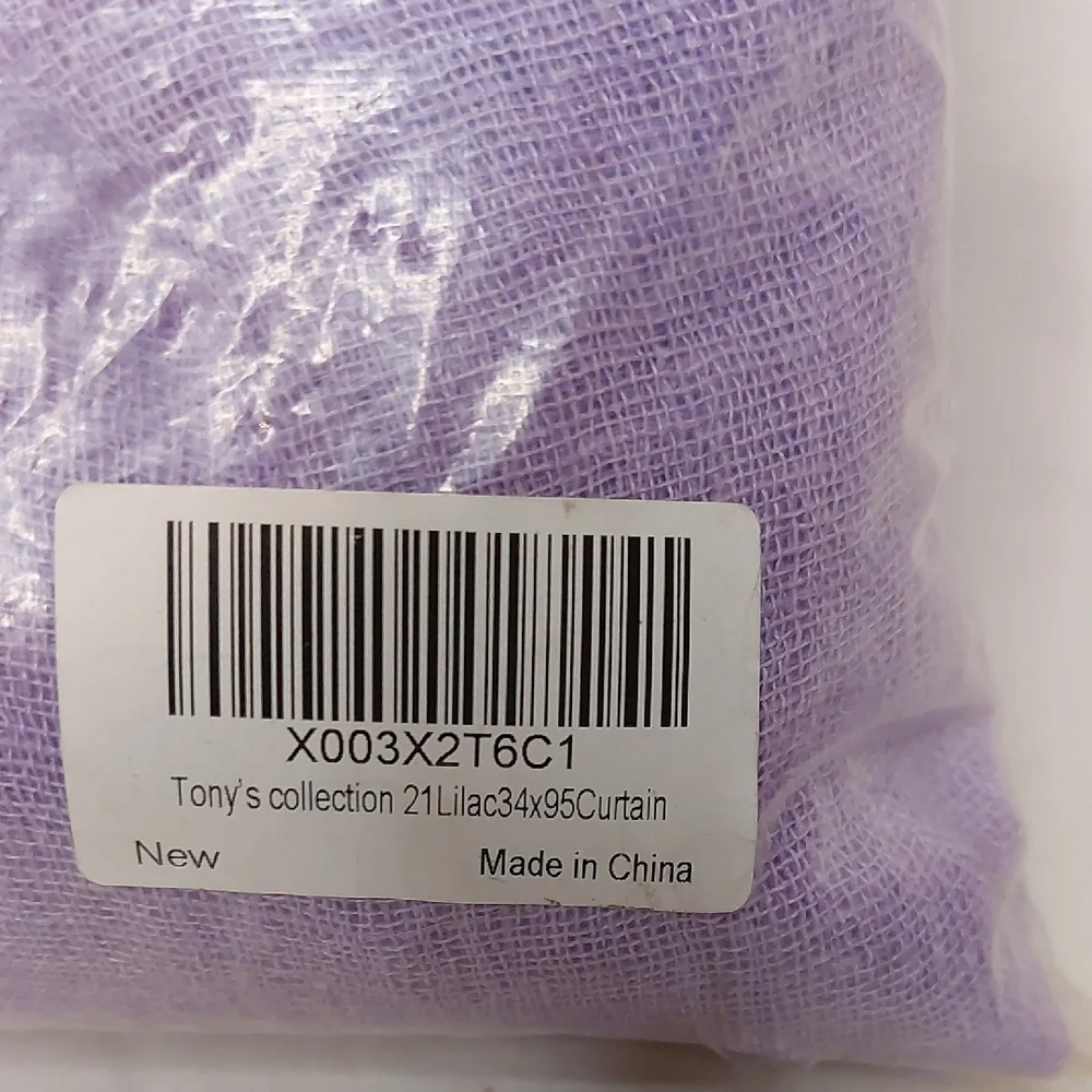 Tony's Collection Lilac Curtains 2 Panels 34" X 95" NEW - Picture 3 of 5